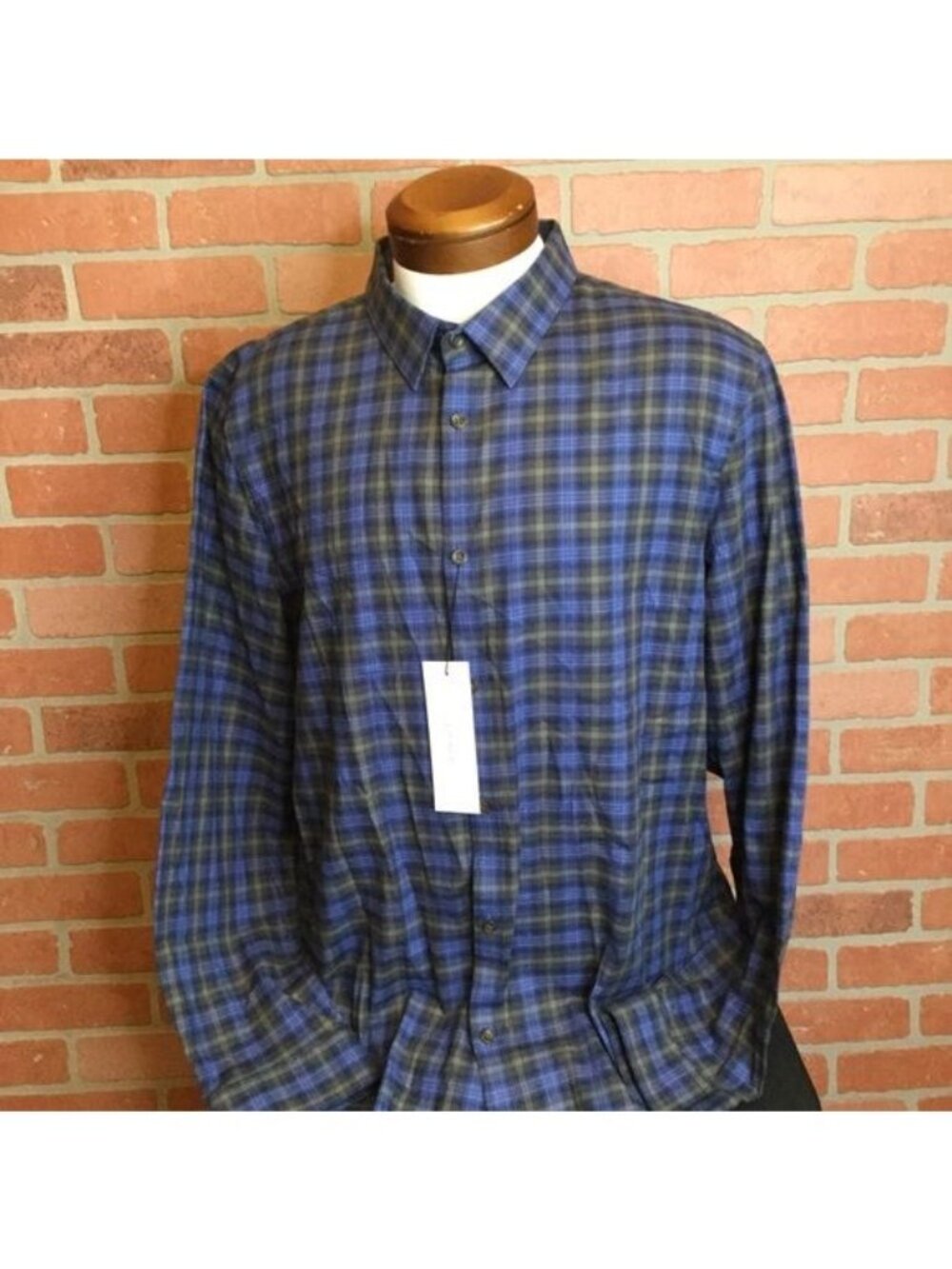 Calvin Klein Mens Flannel Button Front Shirt Size XL NWT Academia Preppy Gift